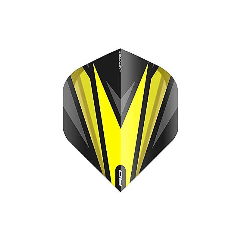 RED DRAGON Hardcore Radical Black & Yellow Dart Flights -