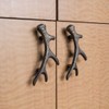 Zeckos Antique Bronze Finish Cast Iron Deer Antler Drawer Pull