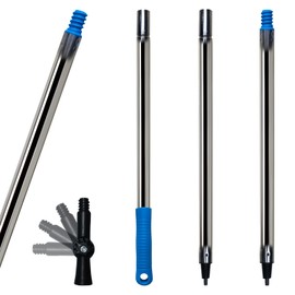 4 Ft Extension Pole +Joint Angle Adaptor, Paint Roller Stainless-Steel Threaded Splicing Extension Poles for Hand Drywall Sander Wall Cleaning and Polishing Paint Roller Brushes (4 Feet)