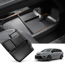 JYCDC Center Console Organizer Tray Compatible with 2021-2025 Toyota Sienna,Armrest Box Secondary Storage Tray Coin Container ABS Plastic (Large storage box)