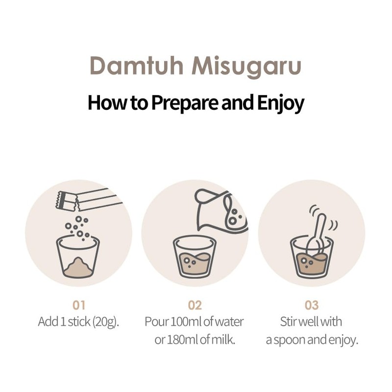 Damtuh Black Multigrain Misugaru Traditional Korean Meal Replacement Powder Drink