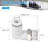 PATIKIL Push to Connect Fitting, 2 Pack Pneumatic Air Elbow