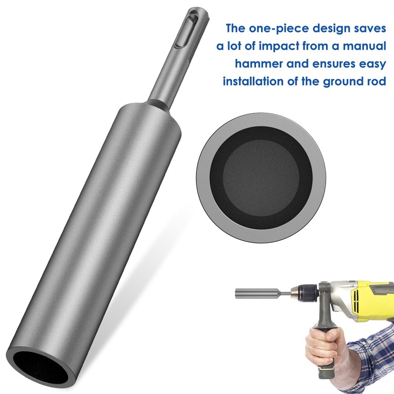 2Pcs Ground Rod Driver 25mm Professional SDS Plus Ground Rod