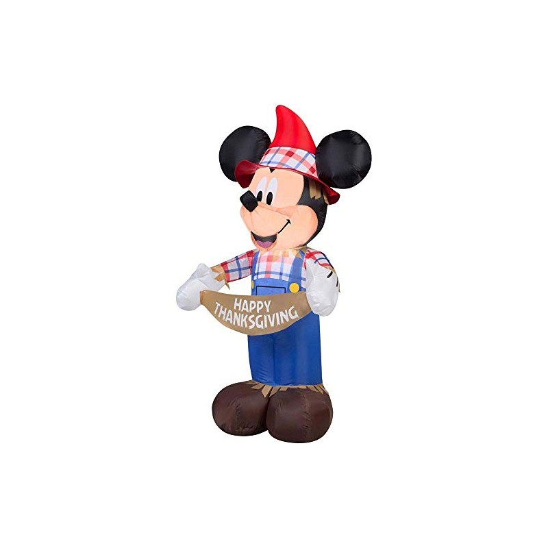 Mickey Mouse Thanksgiving Inflatable 3.8 Foot Scarecrow Yard Decoration