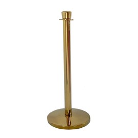 Gold Taper Top Decorative Rope Safety Queue Stanchion Barrier with Domed Base in 3 pcs Set, VIP Crowd Control (96" Burgundy Velvet)