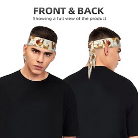 YZDPLO Sports Head Tie A Brood of Chickens Tie Sweatband Headband Men Women Elastic Bandana Adjustable Non-Slip Moisture Wicking for Running Football Yoga Workout Athletic Hair Ninja Head Band