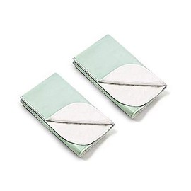 Platinum Care Pads Washable Reusable Bed Pads for Incontinence - Size 40x35 - Pack of 2 (2 Green)