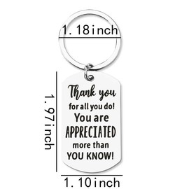 Thank You Gifts Keychain for Women Men Employee Appreciation Gifts for Coworkers Leaving Gifts for Boss Retirement Gifts for Teachers Nurses Christmas Birthday Gifts for Work Colleagues