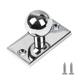 SALISENG Solid Brass Cabinet Knob with Backplate 5 Pack - Polished Nickel Plated Drawer Pulls and Handles for Bathroom Cabinet, Dresser, Wardrobe, Cupboard, Vanity, Nightstand