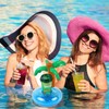 LIYDE 6 Pack Palm Tree Inflatable Drink Holder Floaties for
