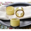 CLEENTABLE Elegant Green Epoxy Resin Napkin Rings with Hand-Painted Gold