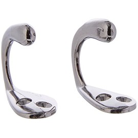 Merriway BH04795 (2 Pcs) Chrome Plated Single Robe Hooks - Pack of 2 Pieces