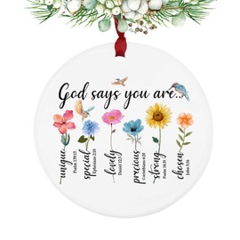 God says You are Bible Verse Keepsake, Christian Gifts, Birthday Gifts, for Her Him, Jesus Ceramic Christmas Ornament, Funny, Stocking Stuffer