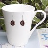 JDONL Funny Simulation Resin Coffee Bean Drop Dangle Earrings for