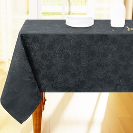 Moosfor - Mantel rectangular de Acción de Gracias, 60 x 102 pulgadas, impermeable, tela lavable para fiestas de cosecha y decoración de otoño, color negro