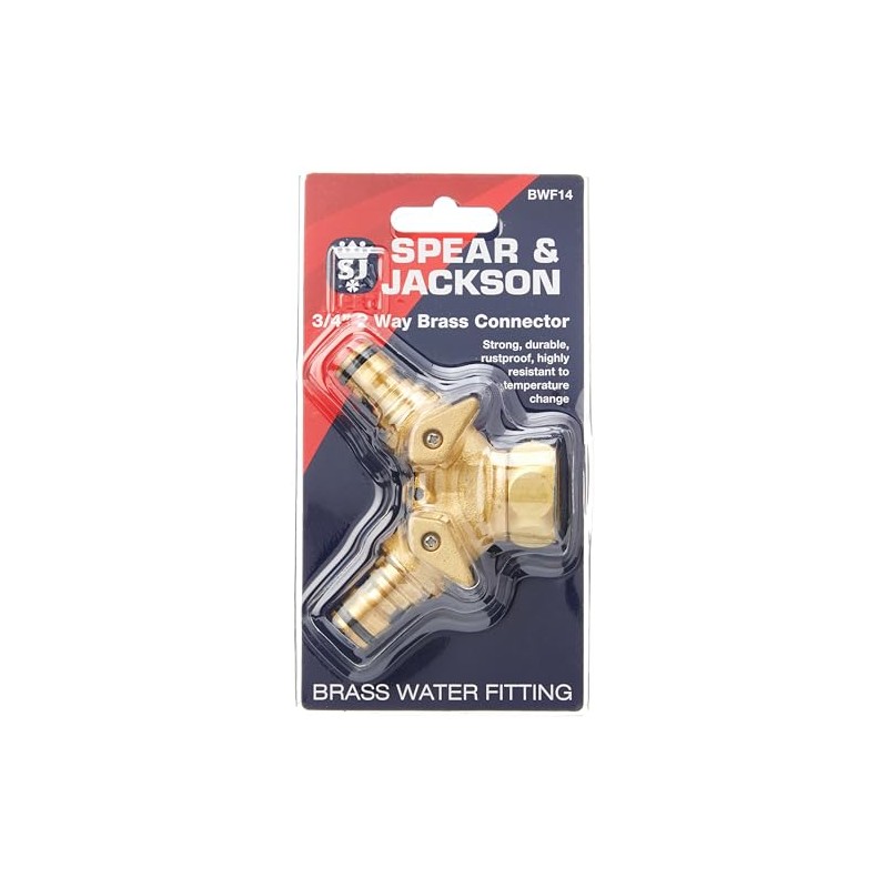 Spear & Jackson BWF14 3/4" 2 Way Brass Tap Connector,