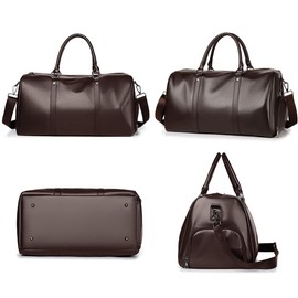 Leather Travel Duffle Bag for Men, Carry On Weekender Overnight Bags for Business Sports Gym (Brown1)