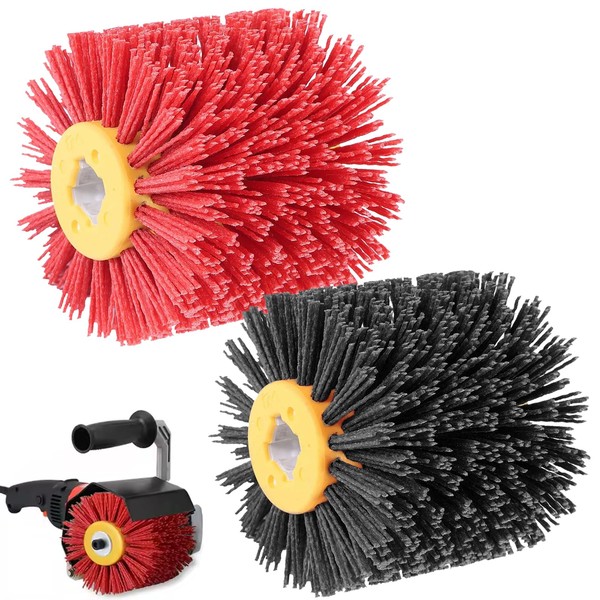 Pack of 2 Sanding Brushes: 80 Grit, 100 mm Width