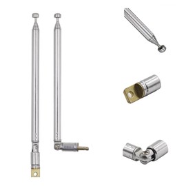 SHUKEFER 2PCS Telescopic FM AM Radio Antenna 7 Sections 21.73Inch Universal Portable Telescoping Radio Antenna Replacement for TV FM AM Stereo Receiver CD Player Boombox