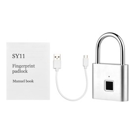 Smart Fingerprint Padlock Rechargeable Keyless 10 Fingerprints Morse Code Emergency Unlocking Easy Operation IP56 Waterproof Anti-theft Security Padlock Door Luggage Backpack Lock