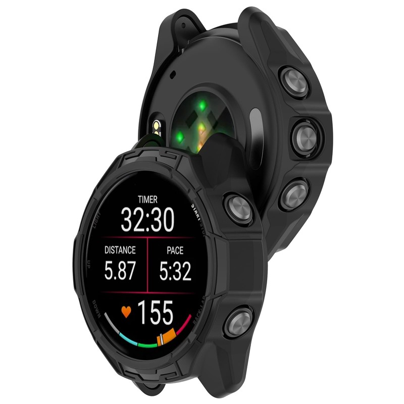 Miimall 2 Pack Case for Garmin Forerunner 570 47mm,Transparent TPU