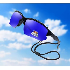 SydeStyle Polarized Bifocal Sunglasses Reading Glasses for Men Women Sports Wrap Mirror Fishing Baseball Cycling (Blue, 3.00, x)