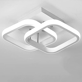 Ceiling Light Modern 22W LED Cool White 6000K Acrylic Square LED Ceiling Lamp for Hallway Office Bedroom Kitchen Living Room Ceiling Light(White)