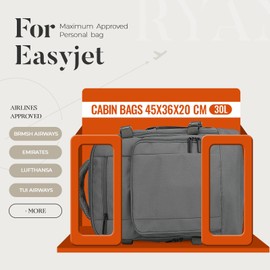 ZHXX for Easyjet Cabin Bag 45x36x20 New Easyjet Hand Luggage Bag,Underseat Cabin Bag, Carry-ons for Men and Women,Travel Backpack with Separate Laptop Compartment