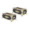 KONTONTY Stylish Black Rose Tissue Box Heavy Duty Decorative Paper