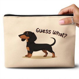 Kosmetiktasche mit Dackel-Motiv, Doppelseitige Schminktasche, Wasserabweisendem Polyester Make Up Tasche, Leicht Reißfest, Für Reise Gym Täglichen Gebrauch