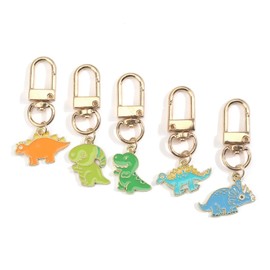 MUCOOS Dinosaur Keychain Cute Dino Keychain Sets for Dino Enthusiasts 5PCS Dinosaur Bag Charm Keyring