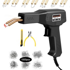 SLNXA Soldador de Plástico 1000PZS, Kit de Soldadura de Plástico, Kit de Grapadora Caliente, Kit de Pistola Soldadora de Plástico, Kit de Reparación de Plástico, para Reparar Plástico Roto