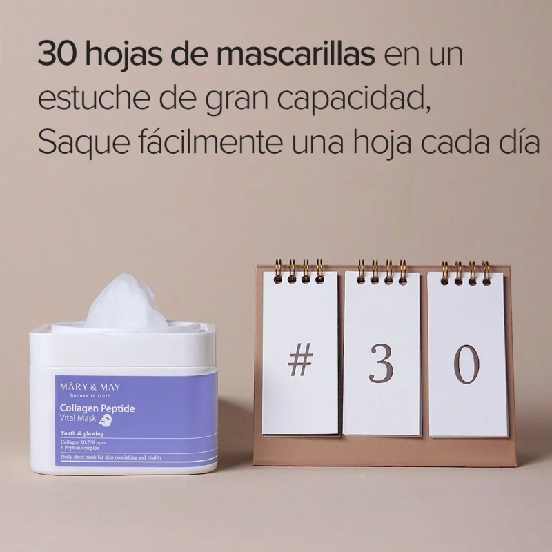 Mary May Mascara Vital Peptido Colageno 30ea Dispens