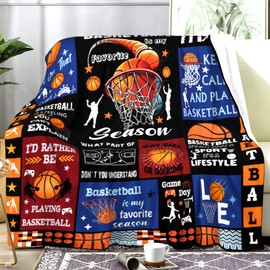 Basketball Blanket Gifts for Girls Boys Kids Team Basketball Lovers,Flannel Sport Ball Game Basketball Throw Blankets for Sofa Couch Bedroom Decor 50"x40"