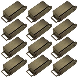 Cabinet Magnetic Catch Jiayi 12 Pack Magnetic Closures for Cabinet Door Magnetic Cabinet Catch RV Drawer Latches and Catches Bronze Magnetic Latch for Kitchen Closet Cupboard Closer
