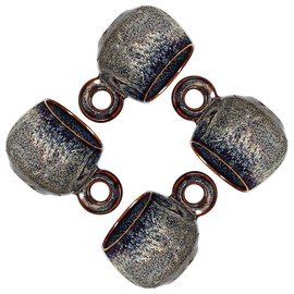 KYBSCZ Ceramic Espresso Cups Set of 4, 3 Ounces Demitasse Cups, Porcelain Mini Coffee Cups, Small Ceramic cups set Made by Fambe Reactive Glaze,Caramel Gray