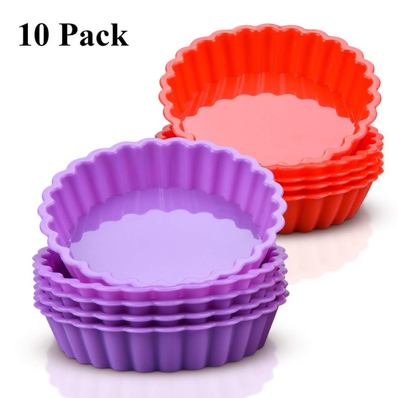 FUNBAKY Silicone Quiche Pan, Mini Pie Pan Non-stick Round Silicone