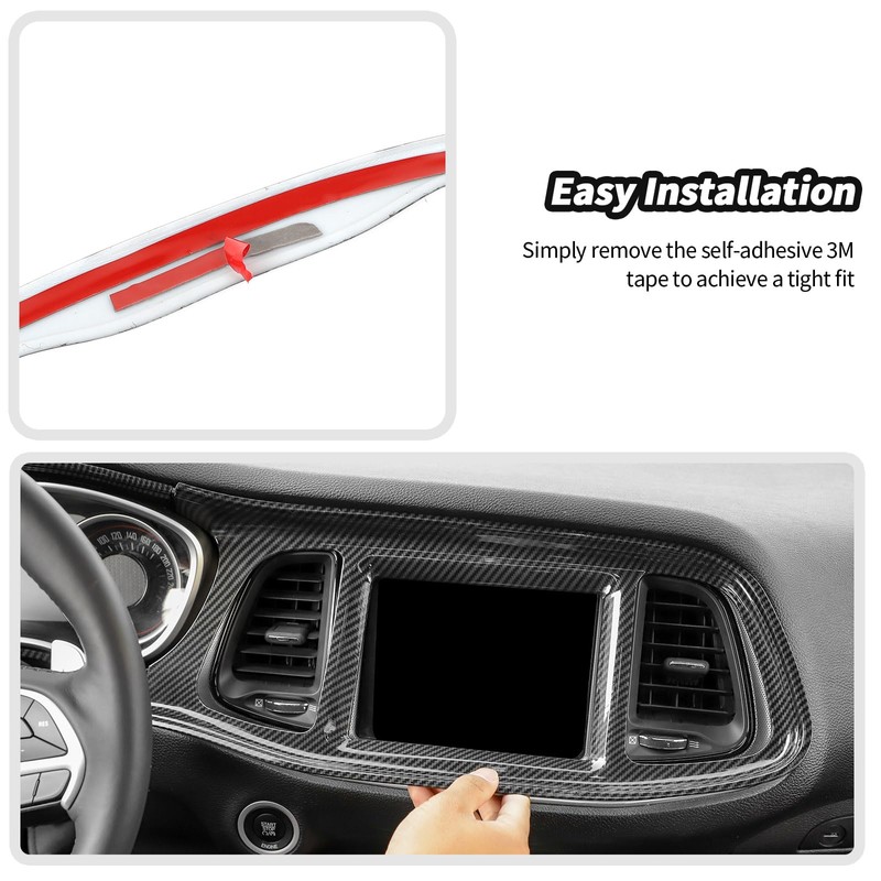 JeCar for Challenger Carbon Fiber Interior Center Console Trim Kit