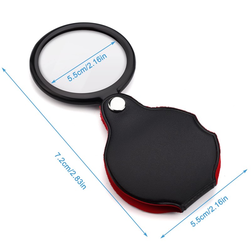 Cobee 5 Pack Mini Magnifier, Pocket Magnifying Glass Foldable 10x