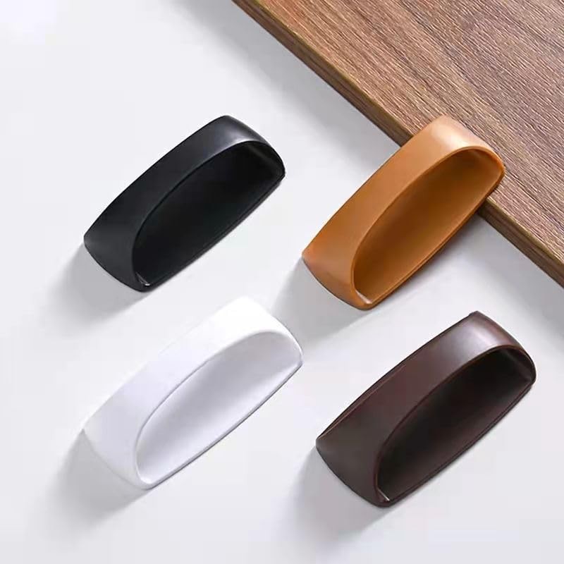 2Pcs White Self-Stick Instant Cabinet Handle Pulls Drawer Pull Helper