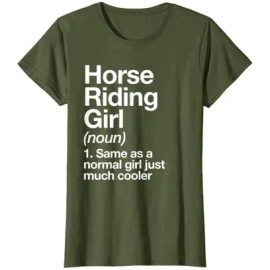 Horse Riding Girl Definition Funny & Sassy Short Sleeve O-Neck Sports T-ShirtColor: Women-olive green, Size: 5 XL