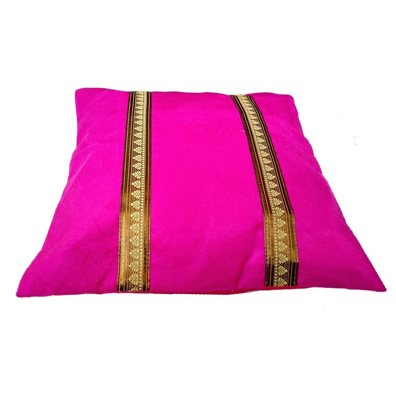 Rastogi Handicrafts Sofa Throw Pillow Zari Brocade Pretty Accent Home