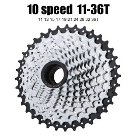 Alomejor Bike Freewheel,10 Speed 11‑36T Bicycle Freewheel Threaded Type Freehub Cycling Replacement Part for Mountain Bike Bicycles and spare parts