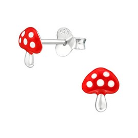 Sterling Silver Mushroom Earrings (Tiny)