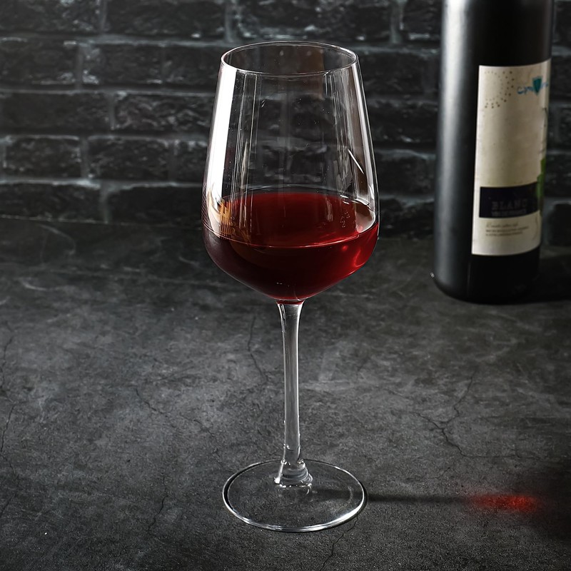 YANGNAY 8 Pack Wine Glasses Set, 15 Oz Classic Red