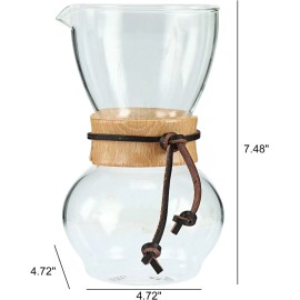 Homend Woodneck Drip Pot 480CC 3-4cups Coffee Maker Woodneck Coffee Brewer w/ 2 Filter