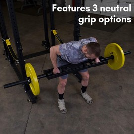 Body-Solid (OMG86) 86" Olympic Multi-Grip Weights Barbell - Swiss Bar, Football Barbells, Multi Grip Olympic Bar Bell for Versatile Strength Training Weight Plates Bar, Black