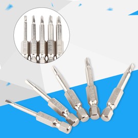 Triangle Head Screwdriver Bit Set, 5pcs 50mm 1/4 Hex Shank Screwdriver Driver Bits TA1.8 TA2.0 TA2.3 TA2.7 TA3.0 Extra Long Magnetic Triangular Bit Set, for Electrical Appliances Wood Hardware