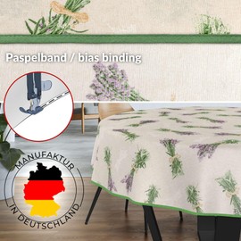 Fabric Tablecloth Washable Table Linen Tablecloth Cotton Polyester Lavender Beige Round 140 cm Indoor / Outdoor Tablecloth