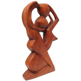 Brave Wings Hand Carved Wooden - Abstract Art Human Couple - Wood Ornament Sculpture Figurine Statue Unique Table Decoration Home Decor Gift for Christmas - 4954